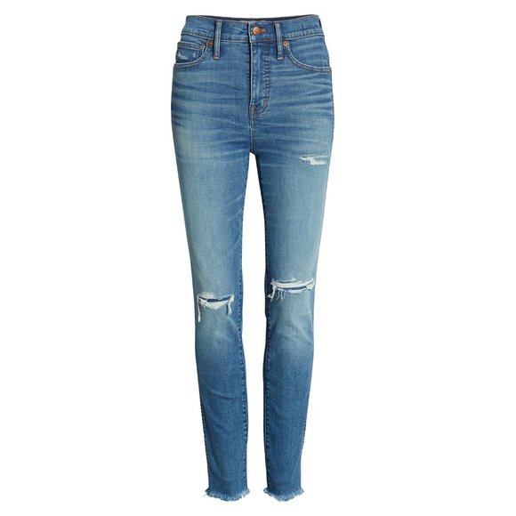 NEW Madewell 10-Inch High Rise Distressed Skinny Jeans Whitlow Wash Blue 24 - Picture 3 of 9